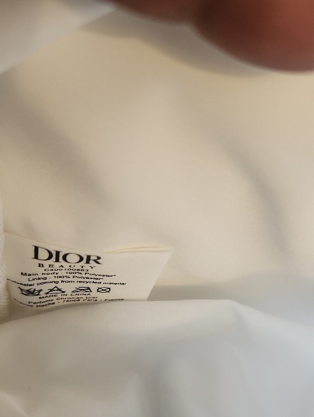 MISS DIOR Beauty Cosmetic Pouch W Rhinestone Bunny Pin NWOT - Picture 8 of 10